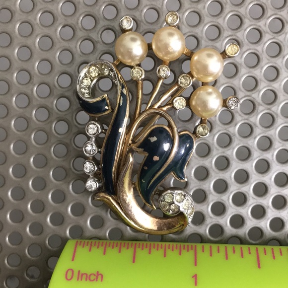 Superbe Broche Vintage Trifari Métal Doré - Thème Musical - Bijou Ancien En Excellent état